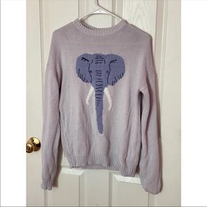 Ivory Ella Lilac Elephant Sweater